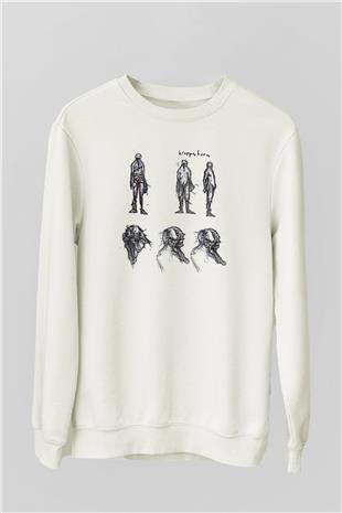 Amnesia Baskılı Beyaz Unisex Sweatshirt