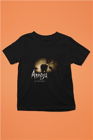 Amnesia Baskılı Unisex Siyah Çocuk Tişört - Tshirt