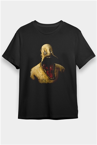 Amnesia Baskılı Unisex Siyah Tişört - Tshirt