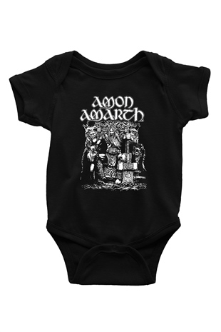 Amon Amarth Baskılı Siyah Bebek Body - Zıbın