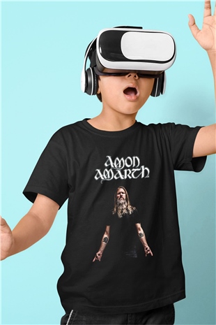 Amon Amarth Baskılı Siyah Unisex Çocuk Tişört