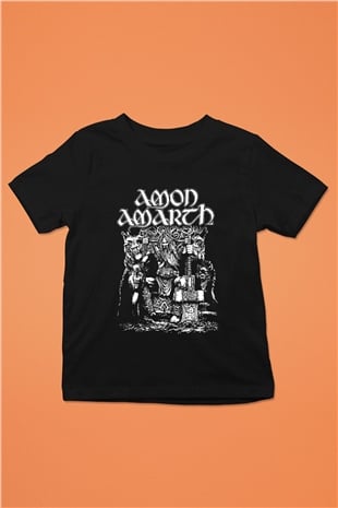Amon Amarth Baskılı Siyah Unisex Çocuk Tişört