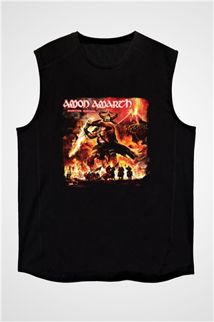 Amon Amarth Baskılı Unisex Siyah Kolsuz Tişört