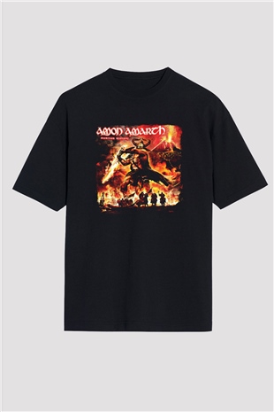 Amon Amarth Baskılı Unisex Siyah Oversize Tişört