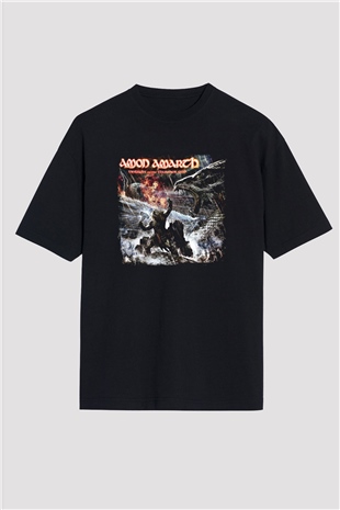 Amon Amarth Baskılı Unisex Siyah Oversize Tişört