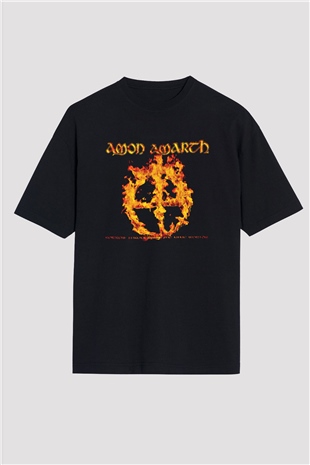Amon Amarth Baskılı Unisex Siyah Oversize Tişört