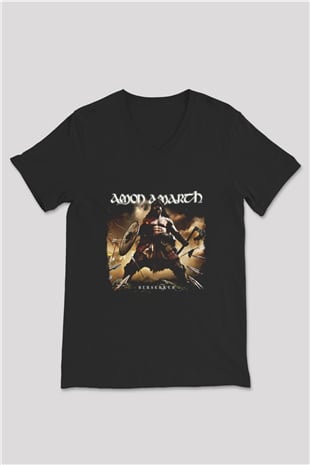 Amon Amarth Baskılı Unisex Siyah V Yaka Tişört