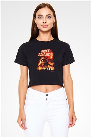 Amon Amarth Siyah Crop Top Tişört