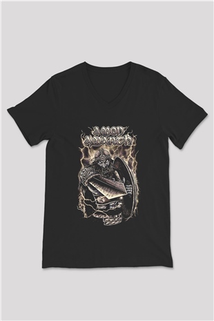 Amon Amarth Siyah Unisex V Yaka Tişört T-Shirt
