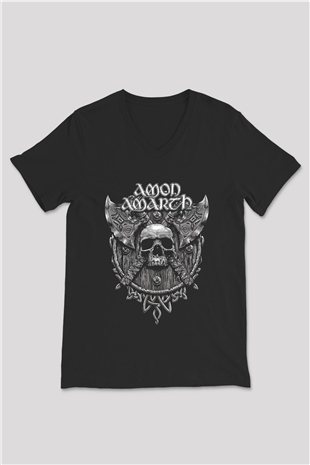 Amon Amarth Siyah Unisex V Yaka Tişört T-Shirt