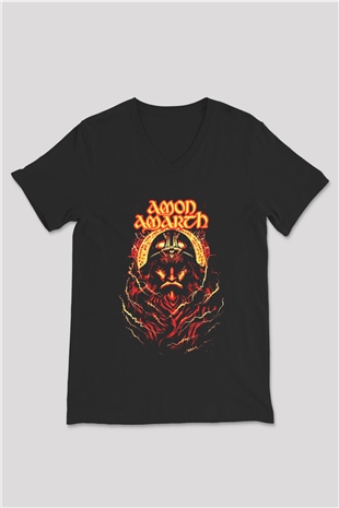 Amon Amarth Siyah Unisex V Yaka Tişört T-Shirt
