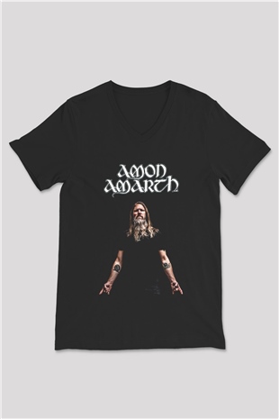 Amon Amarth Siyah Unisex V Yaka Tişört T-Shirt