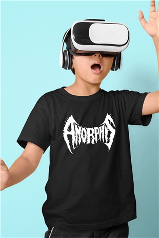 Amorphis Baskılı Siyah Unisex Çocuk Tişört