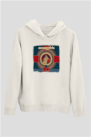 Amorphis Baskılı Unisex Beyaz Hoodie