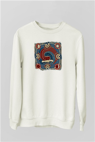 Amorphis Baskılı Unisex Beyaz Sweatshirt