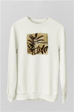 Amorphis Baskılı Unisex Beyaz Sweatshirt