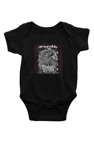Amorphis Baskılı Unisex Siyah Bebek Body - Zıbın