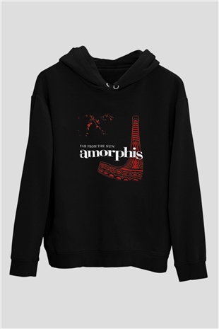 Amorphis Baskılı Unisex Siyah Hoodie