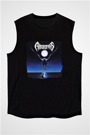 Amorphis Baskılı Unisex Siyah Kolsuz Tişört