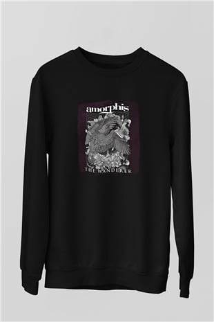 Amorphis Baskılı Unisex Siyah Sweatshirt