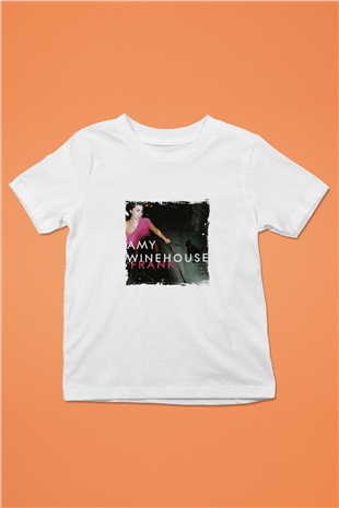 Amy Winehouse Baskılı Unisex Beyaz Çocuk Tişört