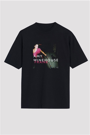 Amy Winehouse Baskılı Unisex Oversize Siyah Tişört
