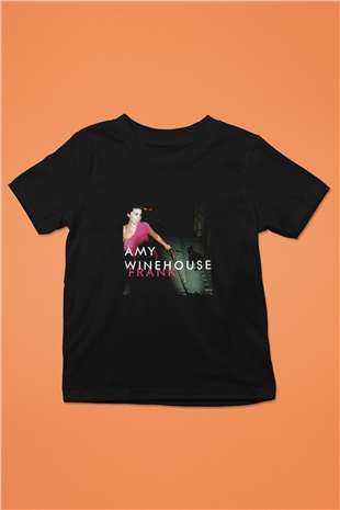 Amy Winehouse Baskılı Unisex Siyah Çocuk Tişört