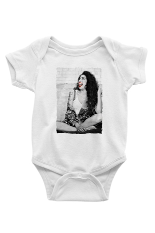 Amy Winehouse Beyaz Bebek Body - Zıbın