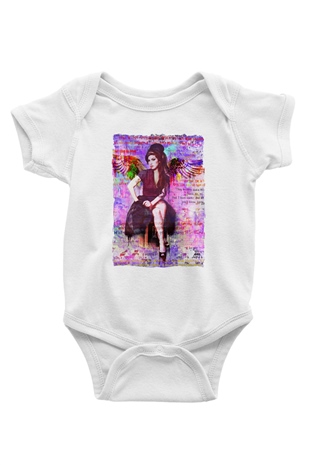 Amy Winehouse Beyaz Bebek Body - Zıbın