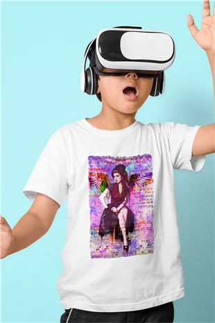 Amy Winehouse Beyaz Unisex Çocuk Tişört
