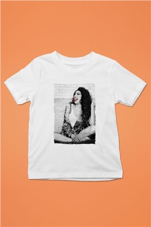 Amy Winehouse Beyaz Unisex Çocuk Tişört