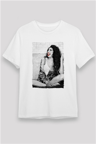 Amy Winehouse Beyaz Unisex Tişört T-Shirt - TişörtFabrikası