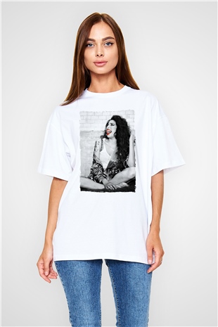Amy Winehouse Beyaz Unisex Tişört T-Shirt - TişörtFabrikası