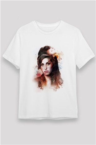 Amy Winehouse Beyaz Unisex Tişört T-Shirt - TişörtFabrikası