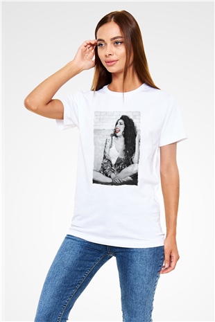 Amy Winehouse Beyaz Unisex Tişört T-Shirt - TişörtFabrikası