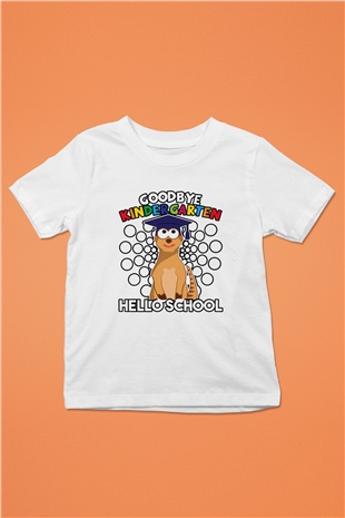 Ana okulu Beyaz Unisex Çocuk Tişört