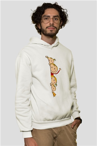 Ana okulu Beyaz Unisex Hoodie