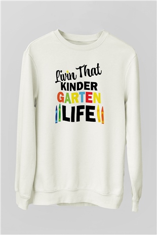 Ana okulu Beyaz Unisex Sweatshirt