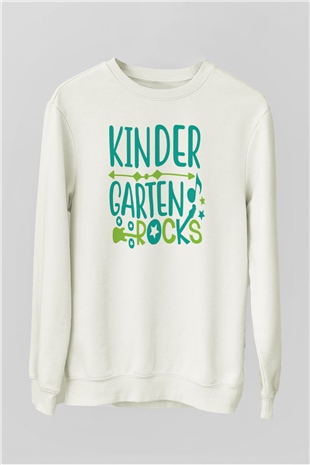 Ana okulu Beyaz Unisex Sweatshirt