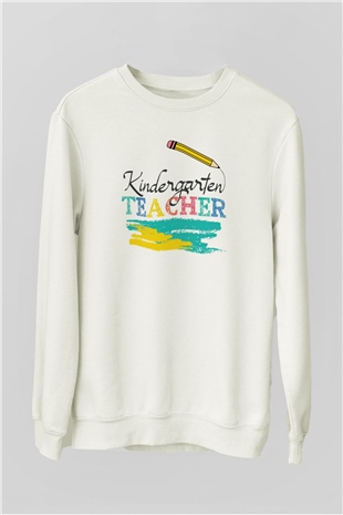 Ana okulu Beyaz Unisex Sweatshirt