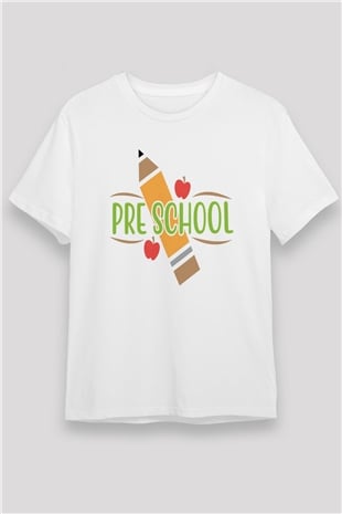 Ana okulu Beyaz Unisex Tişört T-Shirt - TişörtFabrikası