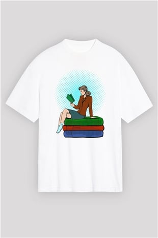 Ana okulu Beyaz Oversize Tişört Oversize T-shirt - TişörtFabrikası