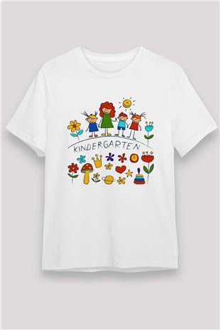 Ana okulu Beyaz Unisex Tişört T-Shirt - TişörtFabrikası