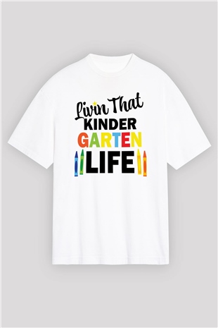 Ana okulu Beyaz Oversize Tişört Oversize T-shirt - TişörtFabrikası