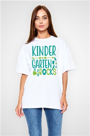 Ana okulu Beyaz Oversize Tişört Oversize T-shirt - TişörtFabrikası