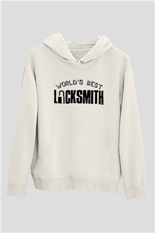 Anahtarcı Beyaz Unisex Kapüşonlu Sweatshirt