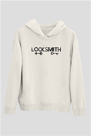 Anahtarcı Beyaz Unisex Kapüşonlu Sweatshirt