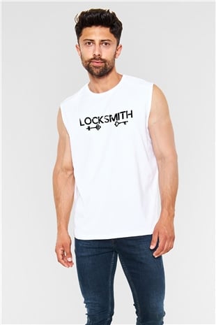 Anahtarcı Beyaz Unisex Kolsuz Tişört