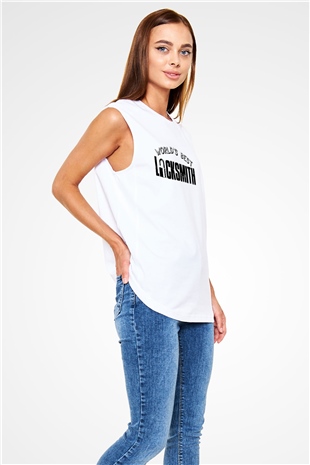 Anahtarcı Beyaz Unisex Kolsuz Tişört