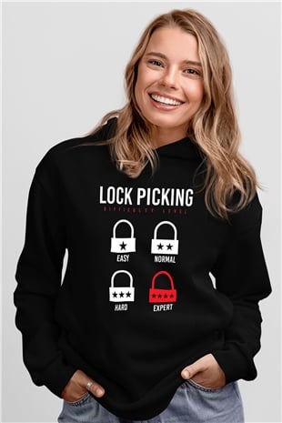 Anahtarcı Siyah Unisex Kapüşonlu Sweatshirt